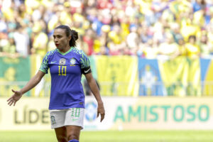 Brasília (DF), 02/07/2023 - Marta durante jogo amistoso entre as seleções de Brasil e Chile. Foto: Marcelo Camargo/Agência Brasil